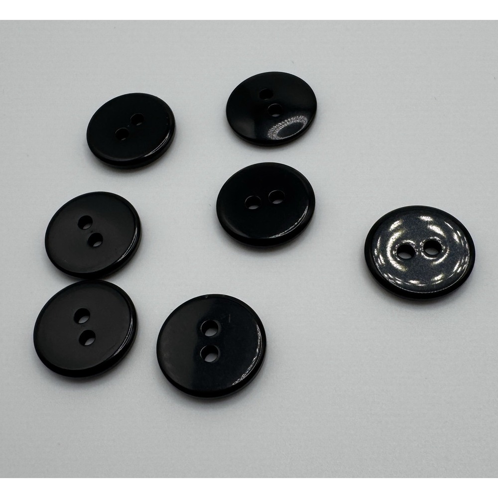 Chicos Black Designer Button Lot 7 Loose Round Buttons For Repair of Clothes